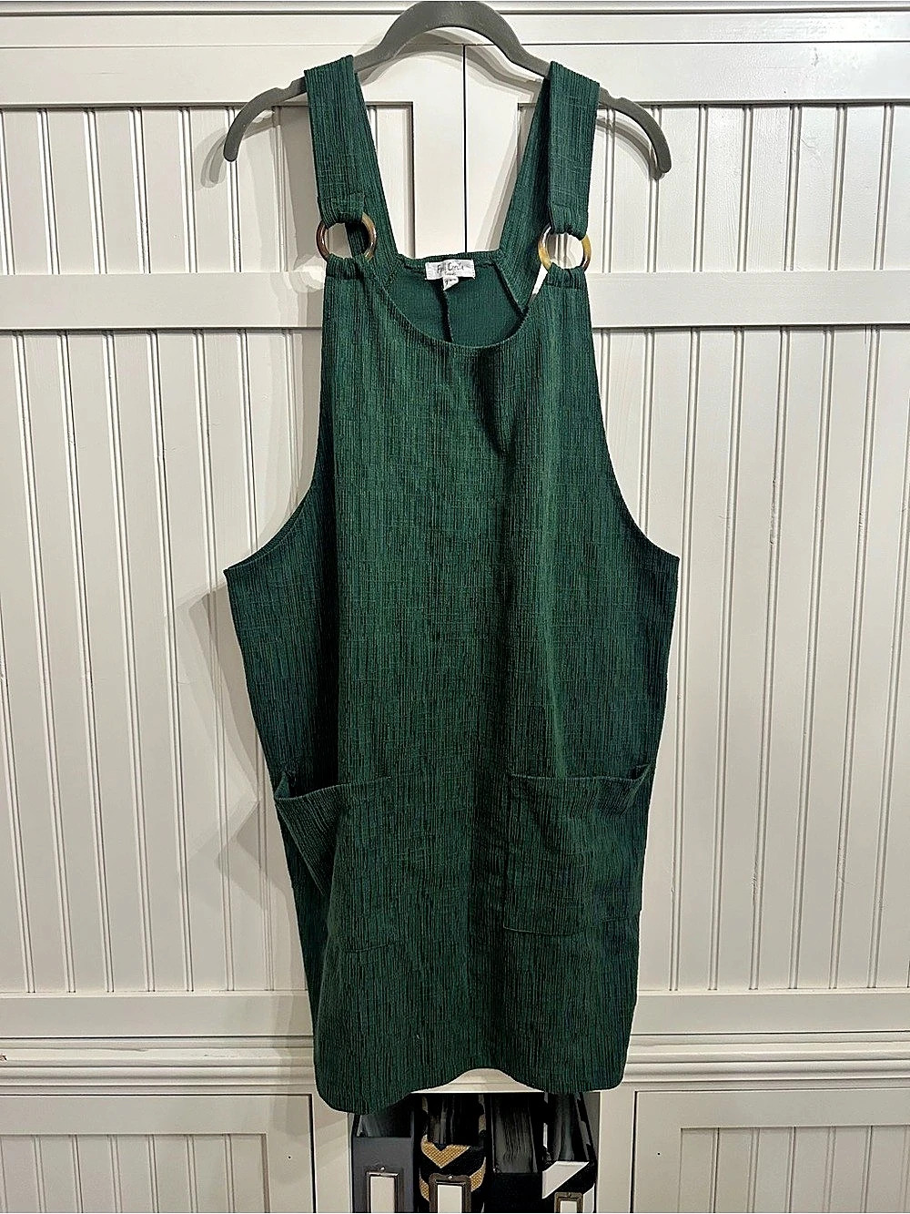 Full Circle Trends Green Overall Mini Dress Size 1X